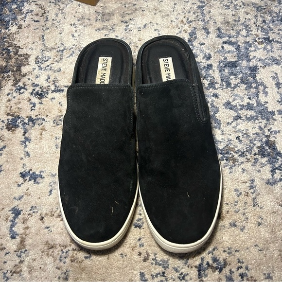 Steve Madden Ezekiel Black Suede Slip-On Mules Size 8.5 - Picture 3 of 11